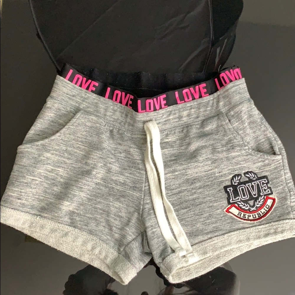 Grey athletic shorts